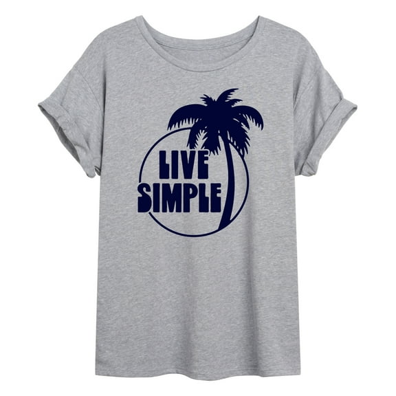 Instant Message - Live Simple - Women's Oversized Graphic T-Shirt