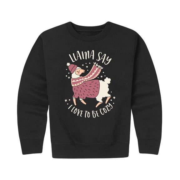 Instant Message - Llama Say I Love To Be Cozy - Kids Crew Fleece