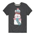 thumbnail image 1 of Instant Message - Llama With Winter Hat - Toddler Short Sleeve Tee, 1 of 4