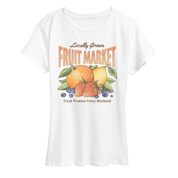 Instant Message - Locally Grown Fruit Every Weekend - Women's Short Sleeve Graphic T-Shirt