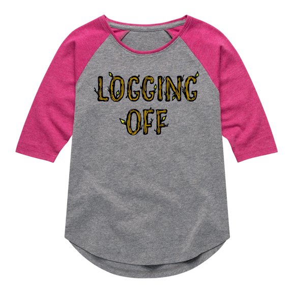 Instant Message - Logging Off - Toddler & Youth Girls Raglan Graphic T-Shirt