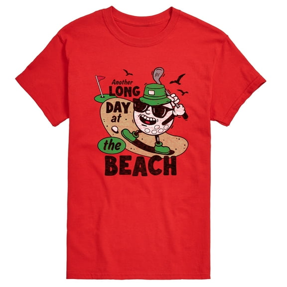 Instant Message - Long Day at the Beach Golfing  - Men's Short Sleeve Graphic T-shirt