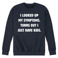 thumbnail image 1 of Instant Message - Looked Up Symptoms - Men's Crew Neck Fleece Pullover, 1 of 6