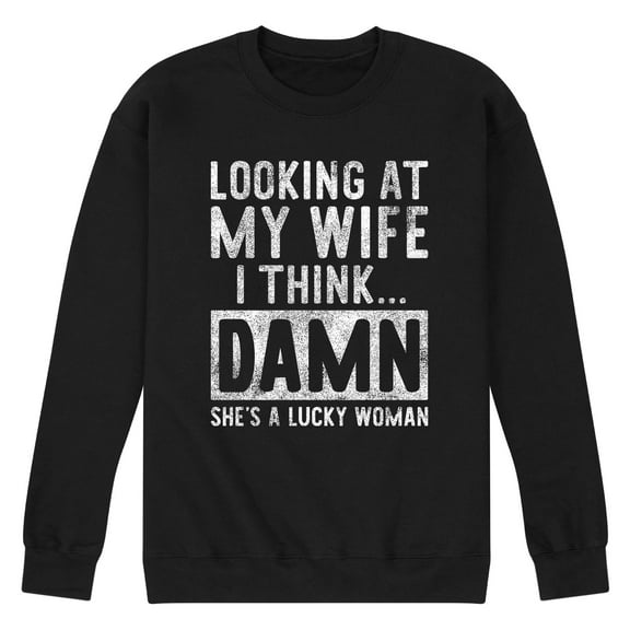 Instant Message - Looking At My Wife - Men's Crew Neck Fleece Pullover