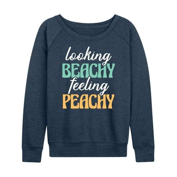 Instant Message - Looking Beachy Feeling Peachy - Women's Lightweight French Terry Long Sleeve Shirt