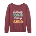 thumbnail image 1 of Instant Message - Looking Beachy Feeling Peachy - Women's Lightweight French Terry Long Sleeve Shirt, 1 of 6