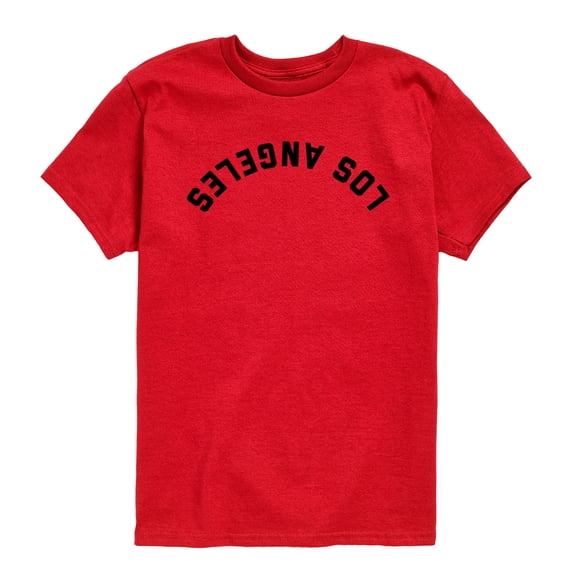Instant Message - Los Angeles Black Upside Down - Youth Boys Short Sleeve Graphic T-Shirt