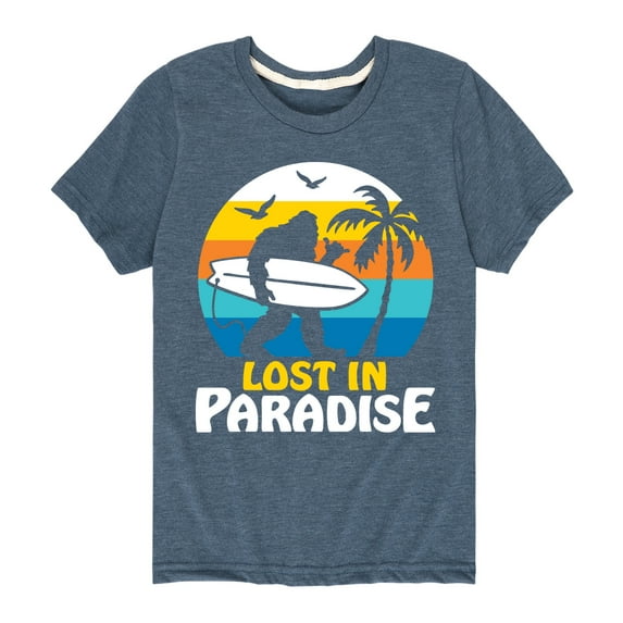 Instant Message - Lost In Paradise Sasquatch - Toddler & Youth Short Sleeve Graphic T-Shirt