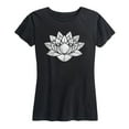 thumbnail image 1 of Instant Message - Lotus Flower Distressedessed - Women's Short Sleeve Graphic T-Shirt, 1 of 5
