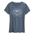 thumbnail image 1 of Instant Message - Lotus Flower Outline - Women's Short Sleeve Graphic T-Shirt, 1 of 5