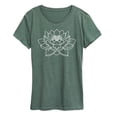 thumbnail image 1 of Instant Message - Lotus Flower Outline - Women's Short Sleeve Graphic T-Shirt, 1 of 5