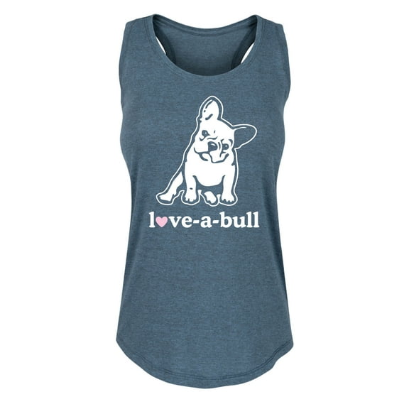 Instant Message - Love A Bull French Bulldog - Women's Racerback Tank