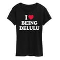 thumbnail image 1 of Instant Message - Love Being Delulu - Women's Short Sleeve Graphic T-Shirt, 1 of 5