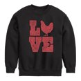 thumbnail image 1 of Instant Message - Love Chicken - Toddler & Youth Crewneck Fleece Sweatshirt, 1 of 6