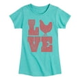 thumbnail image 1 of Instant Message - Love Chicken - Toddler & Youth Girls Short Sleeve Graphic T-Shirt, 1 of 6