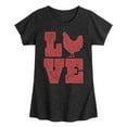 thumbnail image 1 of Instant Message - Love Chicken - Toddler & Youth Girls Short Sleeve Graphic T-Shirt, 1 of 6