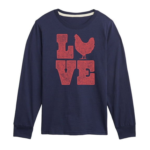 Instant Message - Love Chicken - Toddler & Youth Long Sleeve Graphic T-Shirt