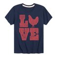 thumbnail image 1 of Instant Message - Love Chicken - Toddler & Youth Short Sleeve Graphic T-Shirt, 1 of 6