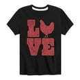 thumbnail image 1 of Instant Message - Love Chicken - Toddler & Youth Short Sleeve Graphic T-Shirt, 1 of 6