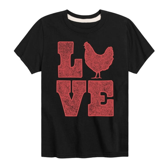 Instant Message - Love Chicken - Toddler & Youth Short Sleeve Graphic T-Shirt