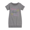 thumbnail image 1 of Instant Message - Love Cursive Practice - Toddler & Youth Girls Fleece Dress, 1 of 6