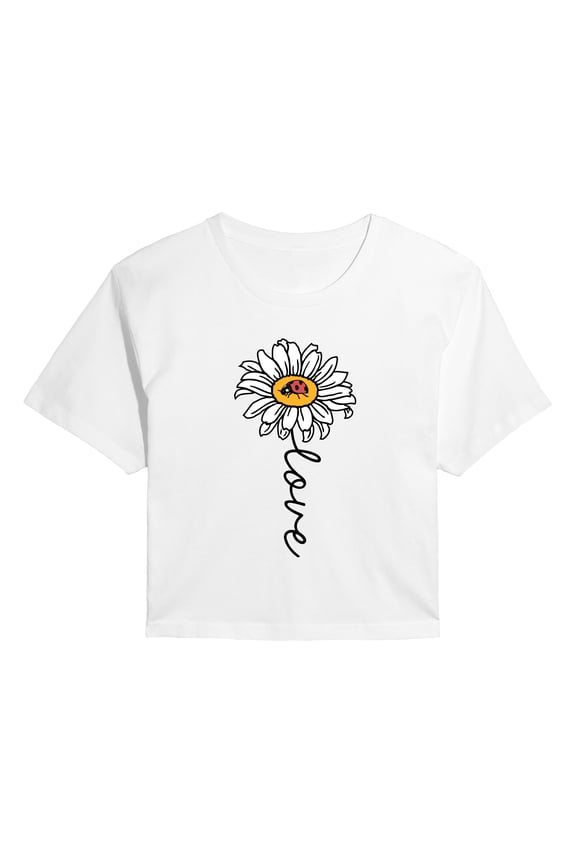 - Love Daisy Ladybug - Juniors Cropped Graphic T-Shirt
