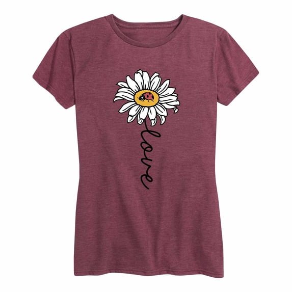 Instant Message - Love Daisy Ladybug Short Sleeve Graphic T-Shirt