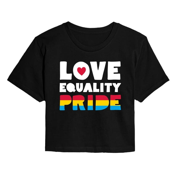 Instant Message - Love Equality Pride - Juniors Cropped Graphic T-Shirt