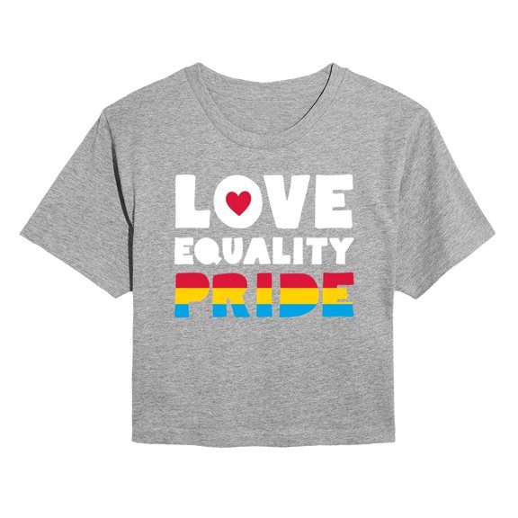 Instant Message - Love Equality Pride - Juniors Cropped Graphic T-Shirt