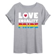 thumbnail image 1 of Instant Message - Love Equality Pride - Juniors Oversized Graphic T-Shirt, 1 of 5
