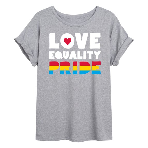 Instant Message - Love Equality Pride - Juniors Oversized Graphic T-Shirt