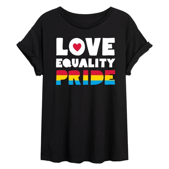 Instant Message - Love Equality Pride - Juniors Oversized Graphic T-Shirt
