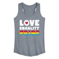 thumbnail image 1 of Instant Message - Love Equality Pride Graphic Racerback Tank, 1 of 4