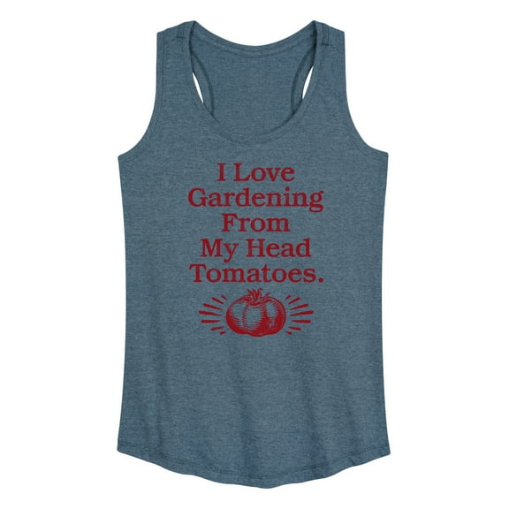 Instant Message - Love Gardening From Head Tomatoes  - Women's Racerback Tank Top