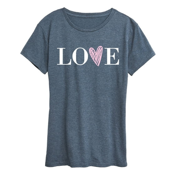 Instant Message - Love Heart V - Women's Short Sleeve Graphic T-Shirt