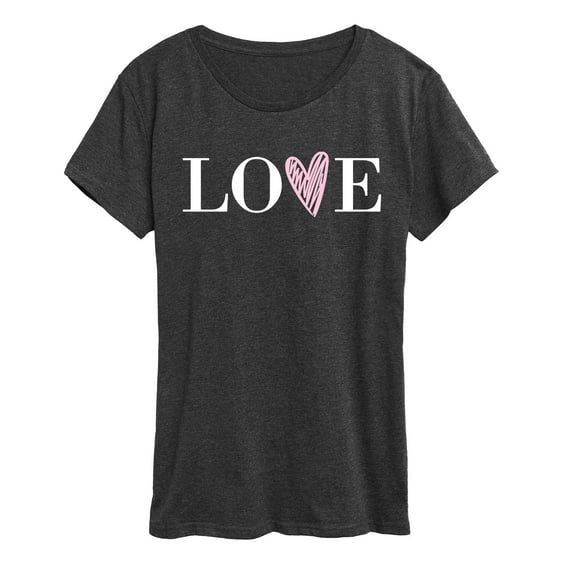 Instant Message - Love Heart V - Women's Short Sleeve Graphic T-Shirt