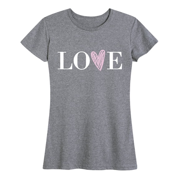 Instant Message - Love Heart V - Women's Short Sleeve Graphic T-Shirt