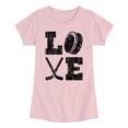 thumbnail image 1 of Instant Message - Love Hockey - Youth Girls Fitted Short Sleeve T-Shirt, 1 of 5