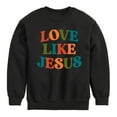 thumbnail image 1 of Instant Message - Love Like Jesus - Toddler & Youth Crewneck Fleece Sweatshirt, 1 of 6