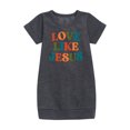 thumbnail image 1 of Instant Message - Love Like Jesus - Toddler & Youth Girls Fleece Dress, 1 of 5