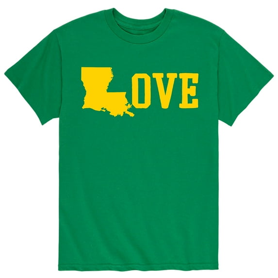 Instant Message - Love Lousiana Shape - Louisiana Mardis Gras Drinking - Men's Short Sleeve Graphic T-Shirt