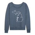 thumbnail image 1 of Instant Message - Love Michigan - Ladies French Terry Long Sleeve Shirt, 1 of 5