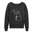 thumbnail image 1 of Instant Message - Love Michigan - Women's Lightweight French Terry Long Sleeve Shirt, 1 of 5
