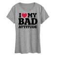 thumbnail image 1 of Instant Message - Love My Bad Attitude - Women's Short Sleeve Graphic T-Shirt, 1 of 6