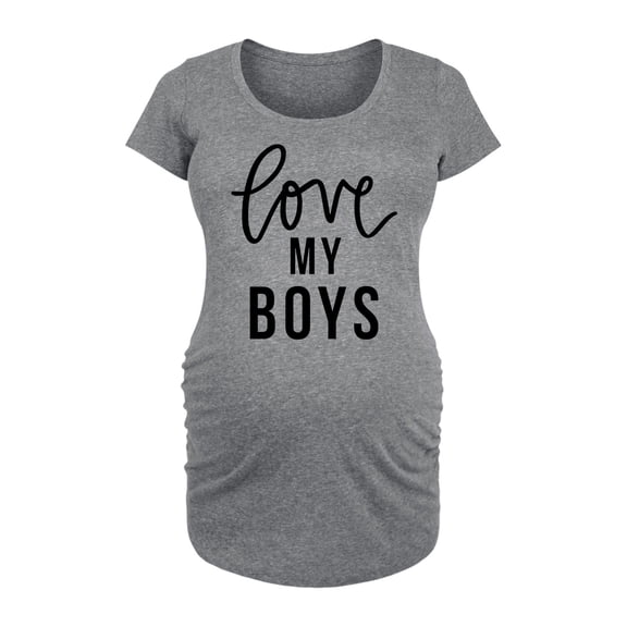 Instant Message - Love My Boys - Maternity Scoop Neck Tee
