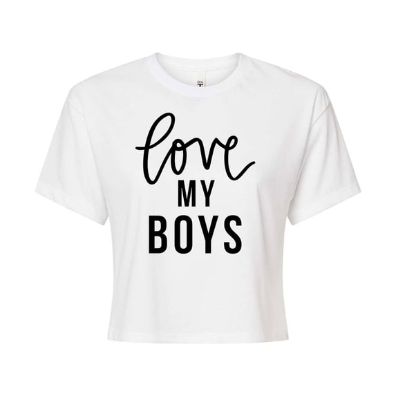 Instant Message - Love My Boys Cropped Graphic T-Shirt