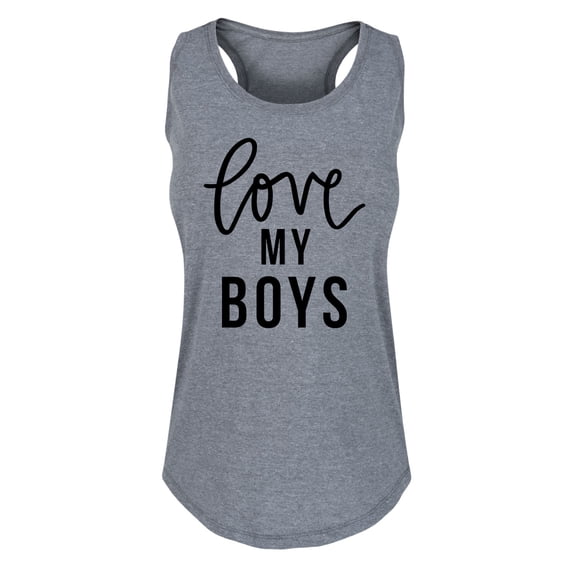 Instant Message - Love My Boys Graphic Racerback Tank