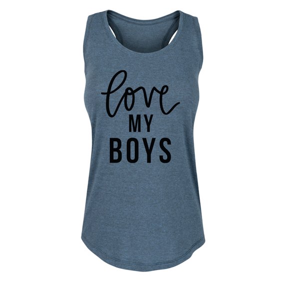 Instant Message - Love My Boys Graphic Racerback Tank