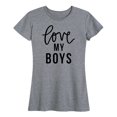 thumbnail image 1 of Instant Message - Love My Boys - Women's Short Sleeve Graphic T-shirt, 1 of 5