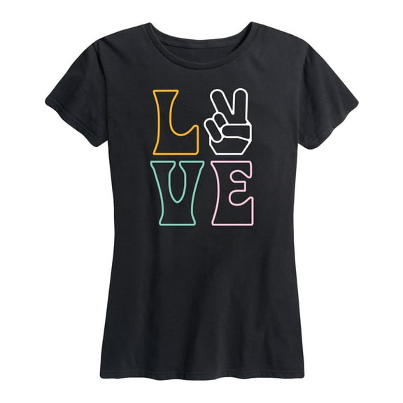 Instant Message - Love Peace Hand - Women's Short Sleeve Graphic T-Shirt